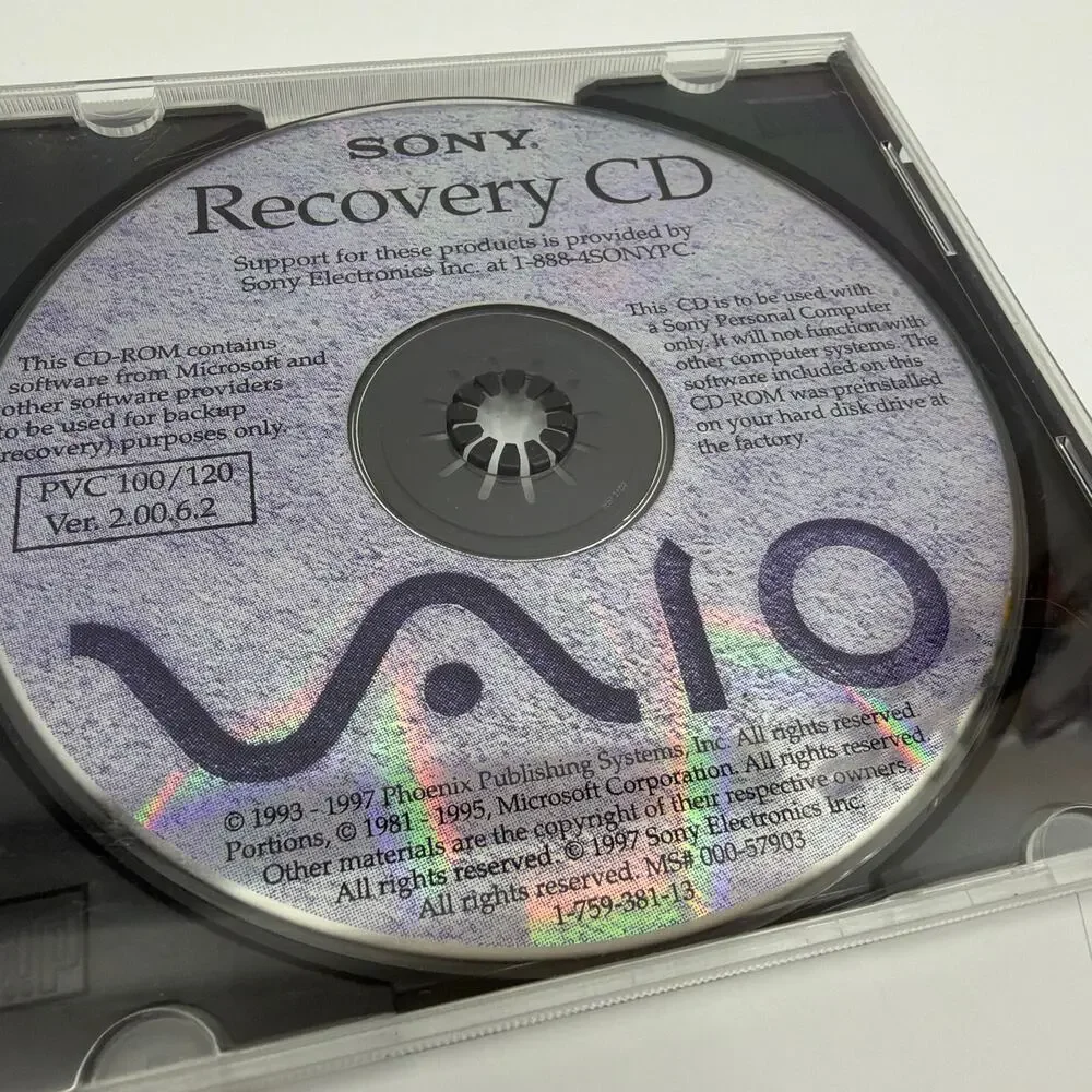 Sony VAIO Recovery CD PVC100/120 Ver 2.00 6.2 1-759-381-13